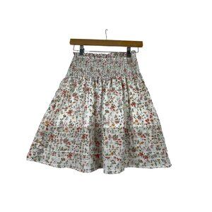 NEW‎ Black Tape Elastic Waist Floral Print Skirt size Medium Y2K